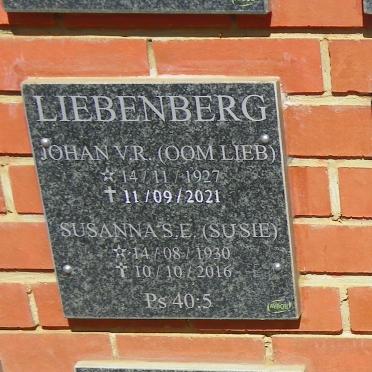 LIEBENBERG Johan V.R. 1927-2021 &amp; Susanna S.E. 1930-2016