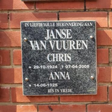 VUUREN Chris, Janse van 1924-2008 &amp; Anna 1925-