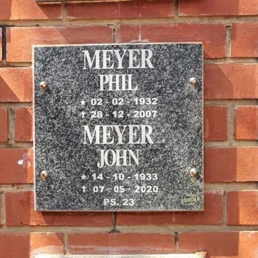 MEYER Phil 1932-2007 &amp; John 1933-2020