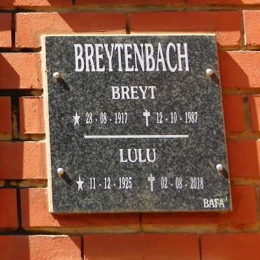 BREYTENBACH Breyt 1917-1987 &amp; Lulu 1925-2018