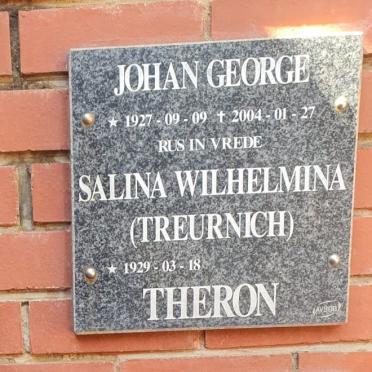 THERON Johan George 1927-2004 &amp; Salina Wilhelmina TREURNICH 1929-