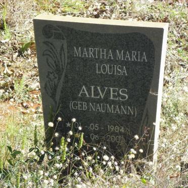 ALVES Martha Maria Louisa nee NAUMANN 1904-2002