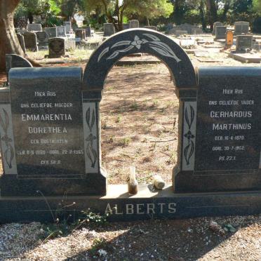 ALBERTS Gerhardus Marthinus 1870-1962 &amp; Emmarentia Dorothea OOSTHUIZEN 1880-1965