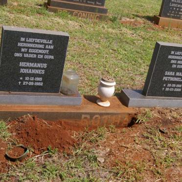 BOTHA Hermanus Johannes 1915-1982 &amp; Sara Maria Petronella 1918-2009