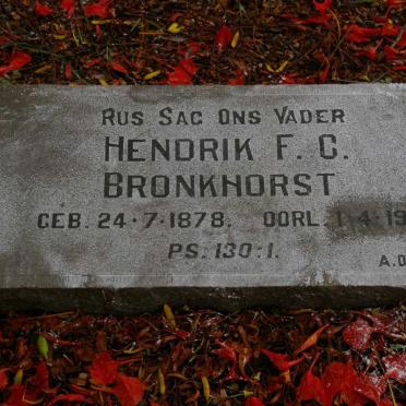 BRONKHORST Hendrik F.C. 1878-1976