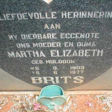 BRITS Martha Elizabeth nee MULDOON 1903-1977