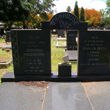 BACKHOUSE Charles Peter 1911-1972 &amp; Susanna Magdalena 1913-1984