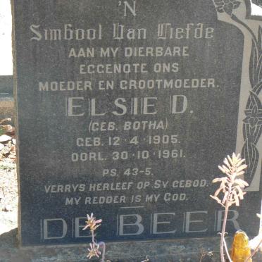 BEER Elsie D., de nee BOTHA 1905-1961