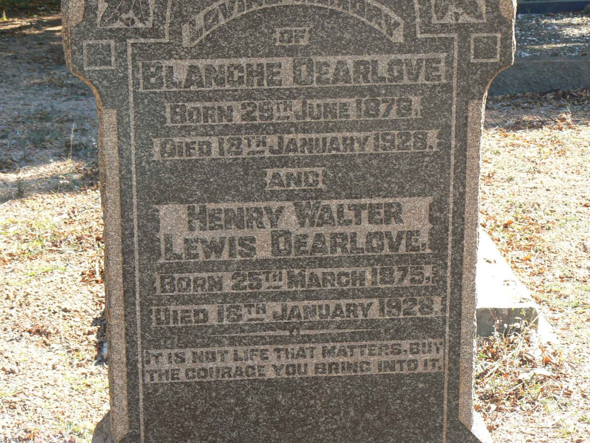 DEARLOVE Henry Walter Lewis 1875-1928 &amp; Blanche 1878-1928