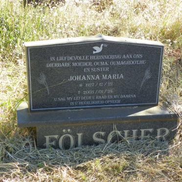 FOLSCHER Johanna Maria 1927-2003