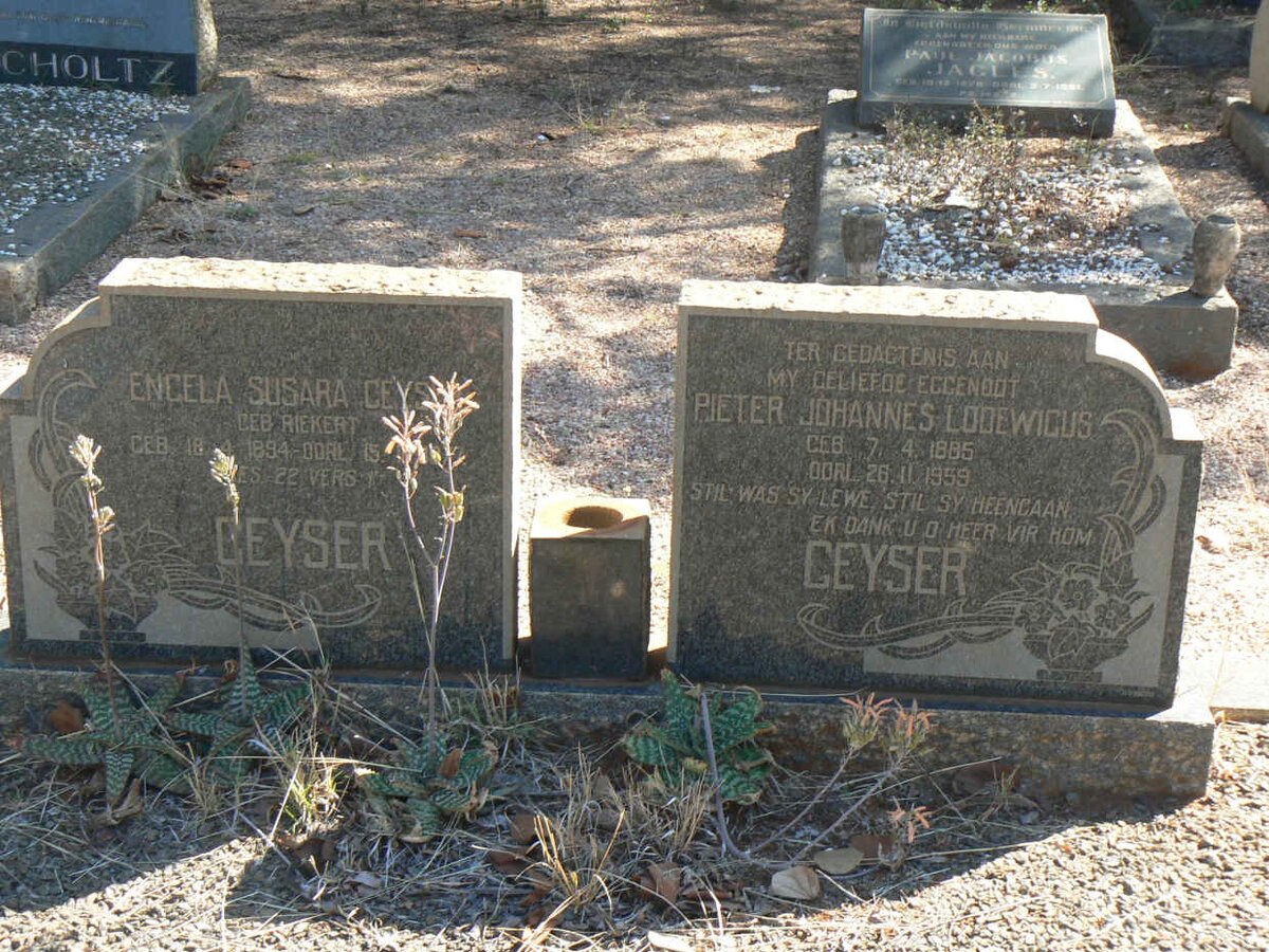 GEYSER Pieter Johannes Lodewicus 1885-1959 &amp; Engela Susara RIEKERT 1894-1977 _1