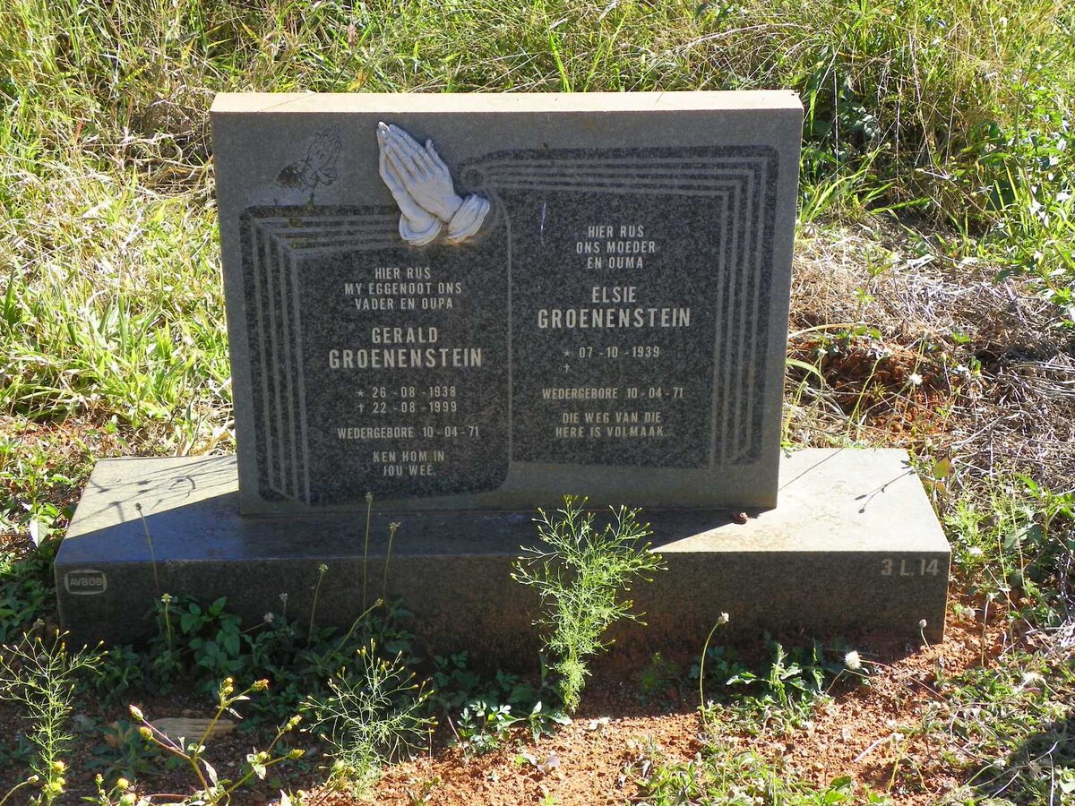 GROENENSTEIN Gerald 1938-1999 &amp; Elsie 1939-