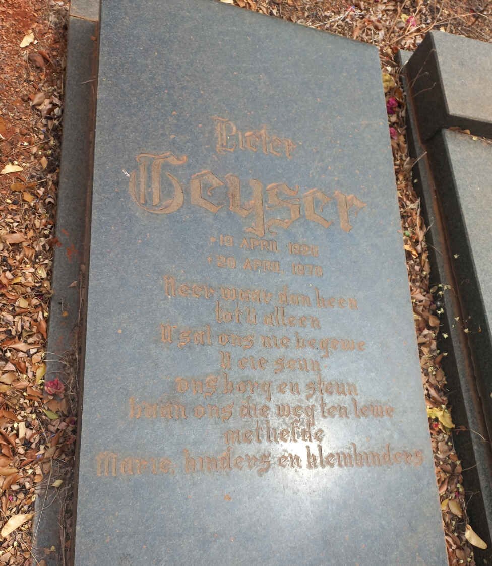 GEYSER Pieter 1920-1978