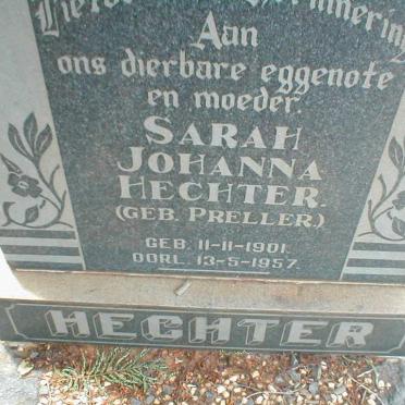 HECHTER Sarah Johanna geb. PRELLER 1901-1957