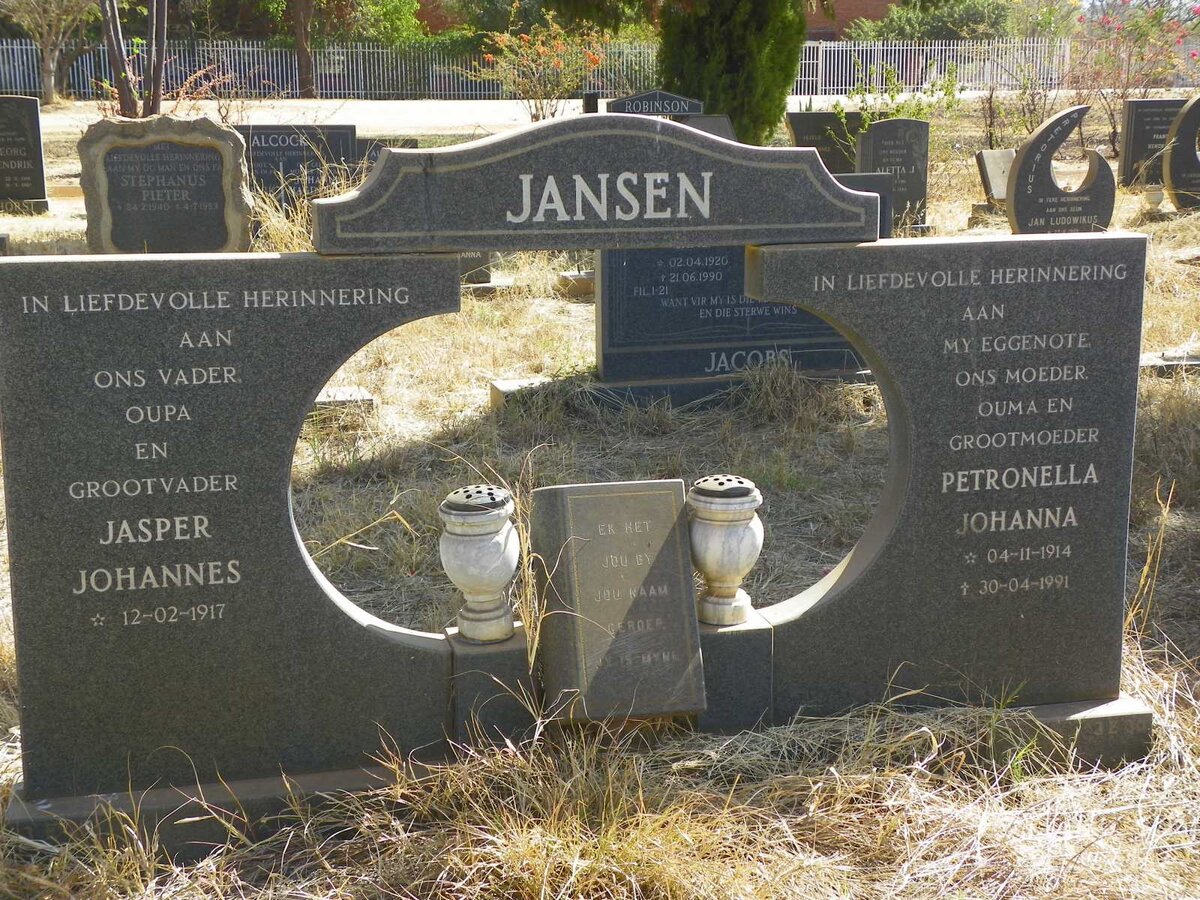 JANSEN Jasper Johannes 1917- & Petronella Johanna 1914-1991