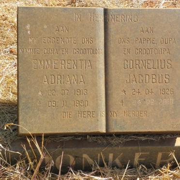 JONKER Cornelius Jacobus 1926-2010 & Emmerentia Adriana 1913-1990
