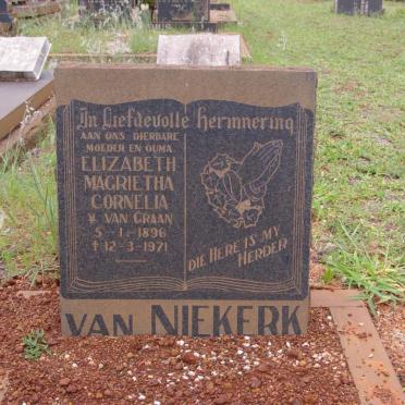 NIEKERK Elizabeth Magrietha Cornelia, van nee VAN GRAAN 1896-1971