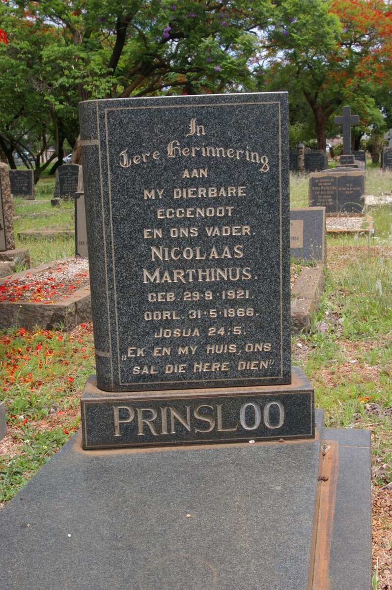 PRINSLOO Nicolaas Marthinus 1921-1966