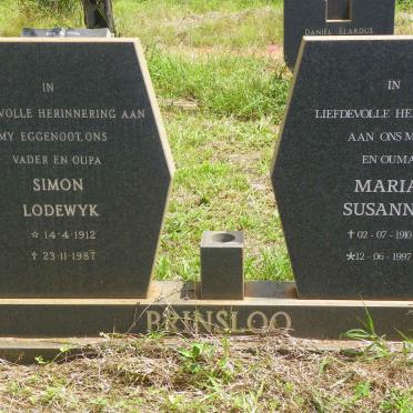 PRINSLOO Simon Lodewyk 1912-1987 &amp; Maria Susanna 1910-1997