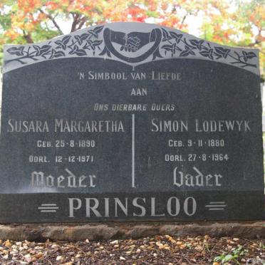 PRINSLOO Simon Lodewyk 1880-1964 &amp; Susara Margaretha 1890-1971