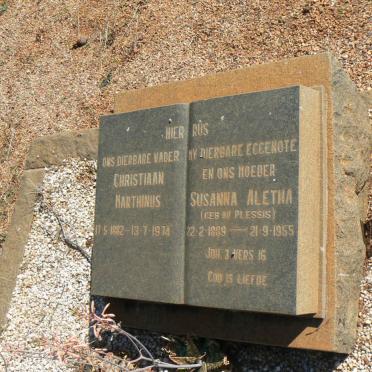 PRETORIUS Christiaan Marthinus 1882-1974 &amp; Susanna Aletha DU PLESSIS 1889-1955