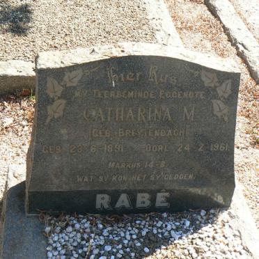 RABÉ Catharina M. nee BREYTENBACH 1891-1961