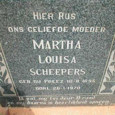 SCHEEPERS Martha Louisa geb. DU PREEZ 1895-1970
