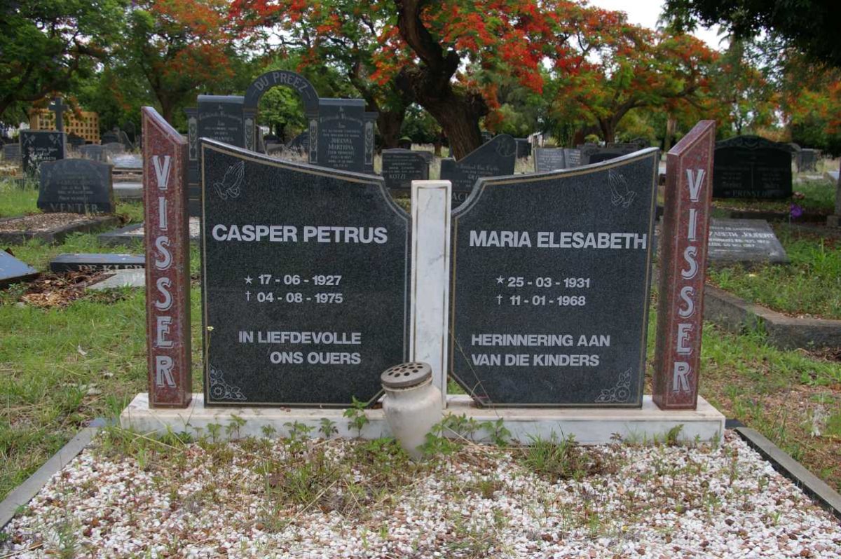 VISSER Casper Petrus 1927-1975 &amp; Maria Elesabeth 1931-1968