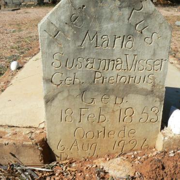 VISSER Maria Susanna nee PRETORIUS 1853-1926
