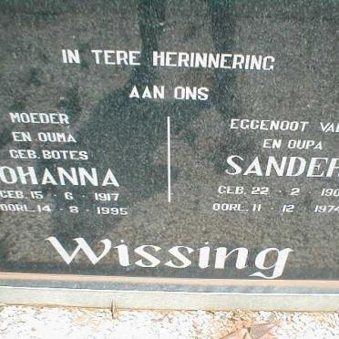 WISSING Sander 1905-1974 &amp; Johanna BOTES 1917-1995