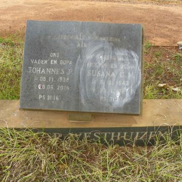 WESTHUIZEN Johannes P., van der 1938-2006 &amp; Susana C.M. 1943-1987