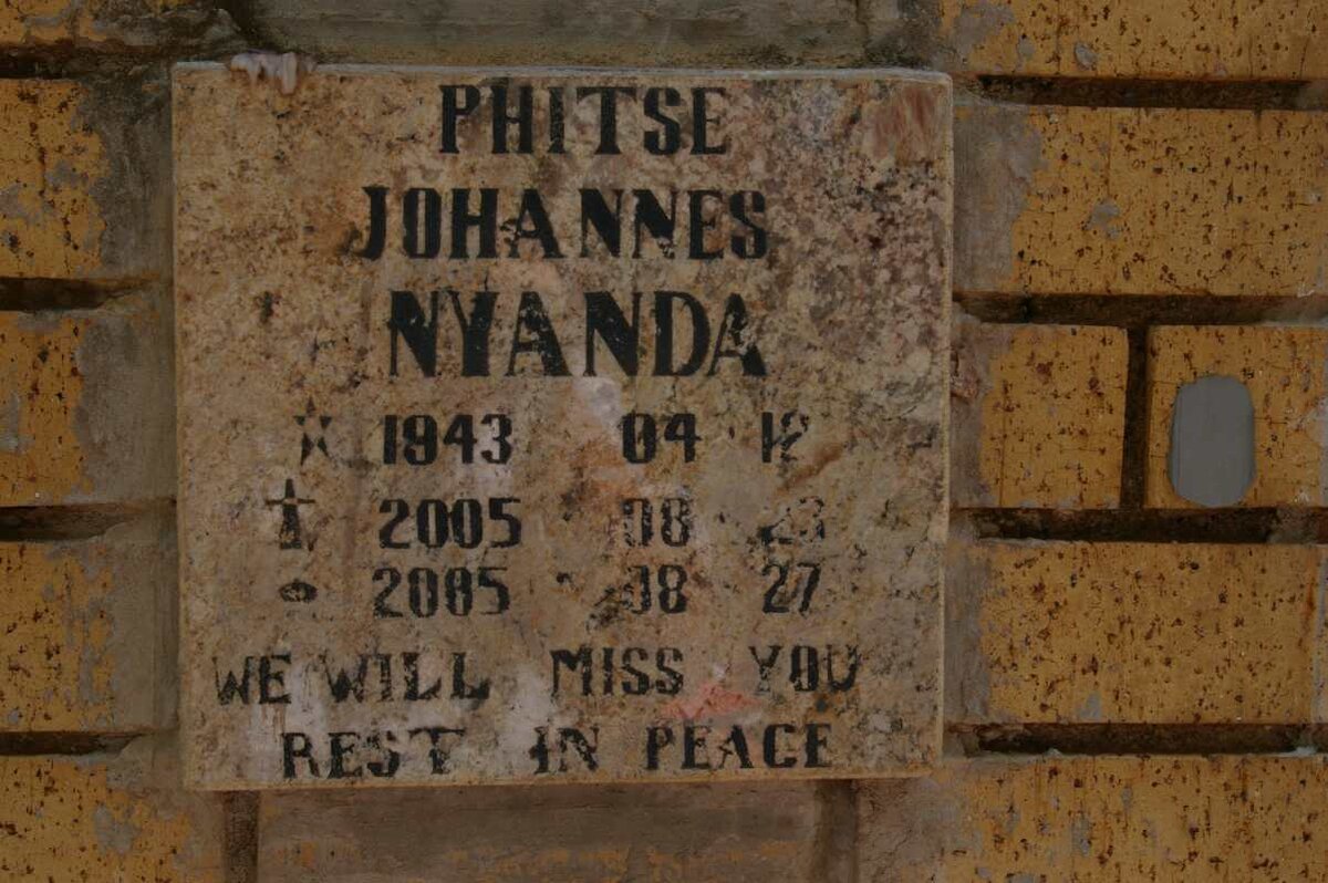 PHITSE Johannes Nyanda 1943-2005