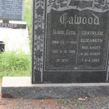 CAWOOD Claude Cecil 1893-1968 &amp; Gertrude Elizabeth KNOTT 1897-1983