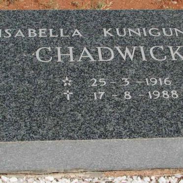 CHADWICK Isabella Kunigunde 1916-1988