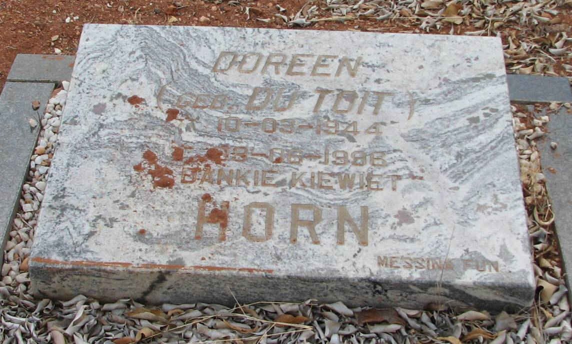 HORN Doreen nee DU TOIT 1944-1996
