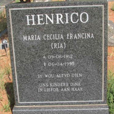 HENRICO Maria Cecilia Francina 1912-1995