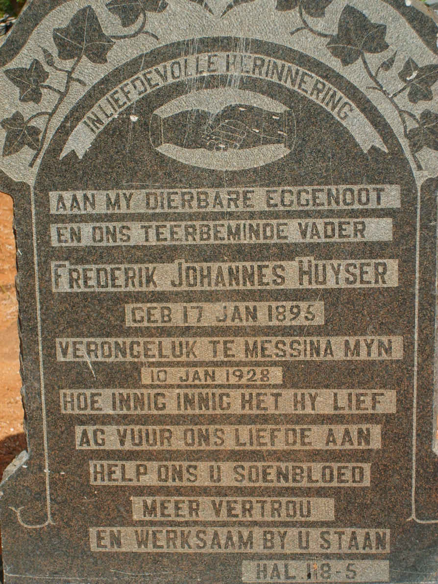 HUYSER Frederik Johannes 1895-1928