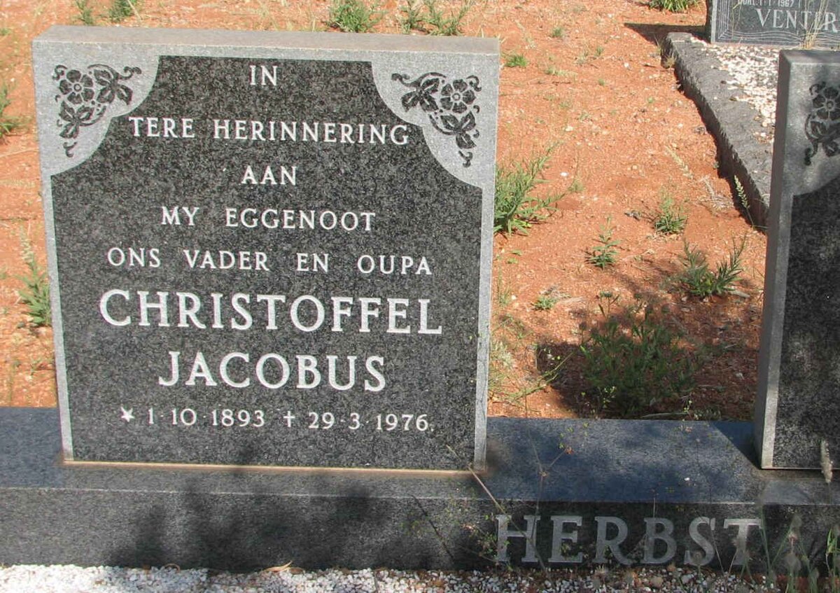 HERBST Christoffel Jacobus 1893-1976