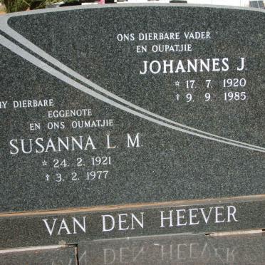 HEEVER Johannes J., van den 1920-1985 &amp; Susanna L.M. 1921-1977