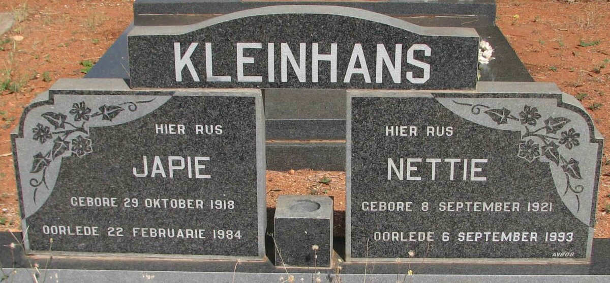 KLEINHANS Japie 1918-1984 &amp; Nettie 1921-1993