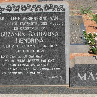 MASSYN Suzanna Catharina Hendrina nee APPELGRYN 1907-1970