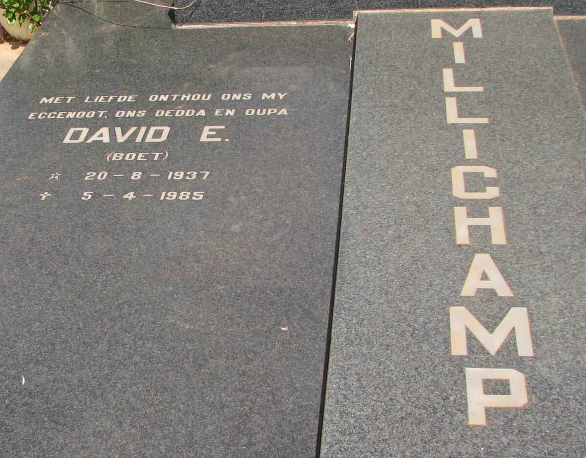MILLICHAMP David E. 1937-1985
