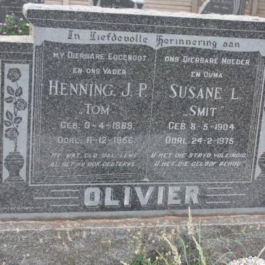 OLIVIER Henning J.P. 1889-1956 &amp; Susane L. 1904-1975