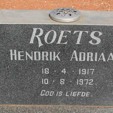 ROETS Hendrik Adriaan 1917-1972