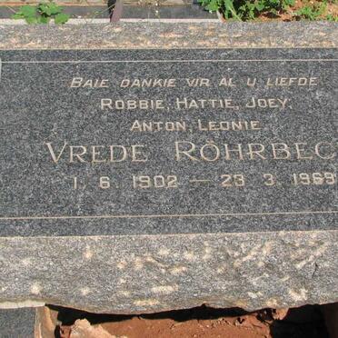 ROHRBECK Vrede 1902-1969