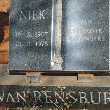 RENSBURG Niek, van 1907-1978