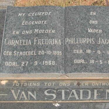 STADEN Philluppis Jacobus, van 1893-1970 &amp; Cornelia Fredrika STROEBEL 1895-1968