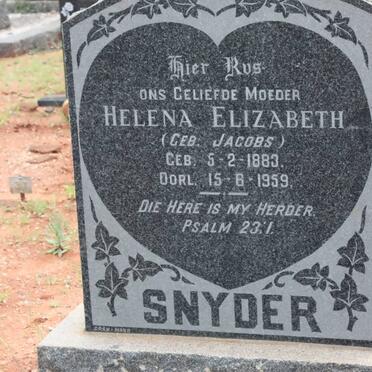 SNYDER Helena Elizabeth nee JACOBS 1883-1959