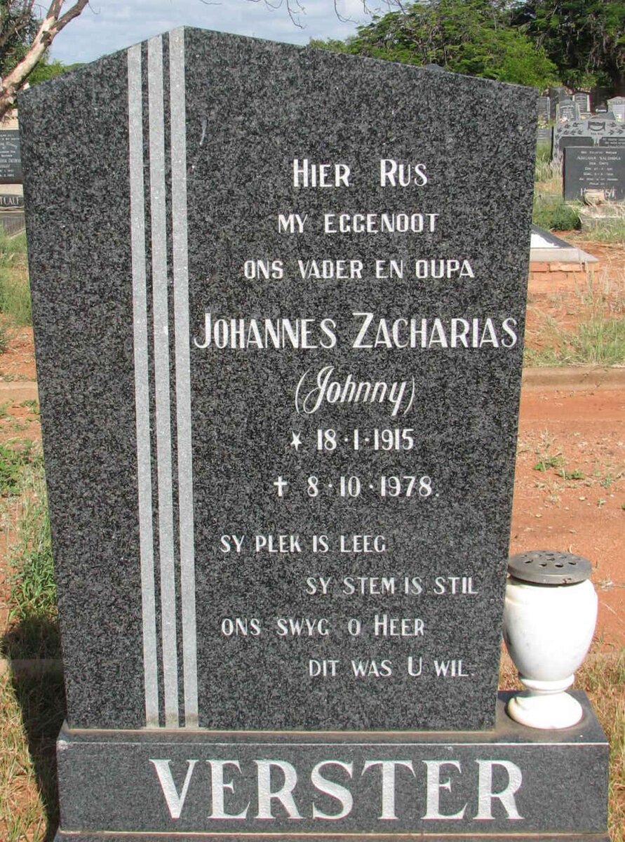 VERSTER Johannes Zacharias 1915-1978