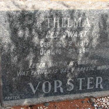 VORSTER Thelma nee SWART 1917-1966